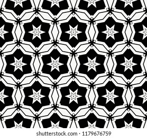 abstract seamless geometries pattern. White in black color. for wallpaper. design page fill. Vector illustration