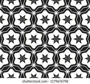 abstract seamless geometries pattern. White in black color. for wallpaper. design page fill. Vector illustration