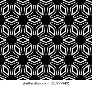 abstract seamless geometries pattern. White in black color. for wallpaper. design page fill. Vector illustration