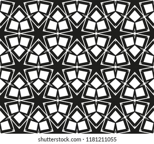 abstract seamless geometries pattern. White in black color. for wallpaper. design page fill. Vector illustration