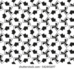 abstract seamless geometries pattern. White in black color. for wallpaper. design page fill. Vector illustration