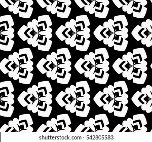 abstract seamless geometries pattern. White in black color. for wallpaper. design page fill. Vector illustration