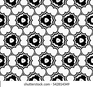 abstract seamless geometries pattern. White in black color. for wallpaper. design page fill. Vector illustration