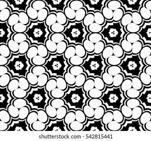 abstract seamless geometries pattern. White in black color. for wallpaper. design page fill. Vector illustration