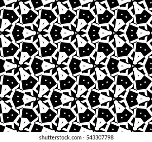 abstract seamless geometries pattern. White in black color. for wallpaper. design page fill. Vector illustration