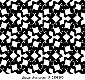 abstract seamless geometries pattern. White in black color. for wallpaper. design page fill. Vector illustration