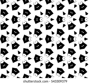 abstract seamless geometries pattern. White in black color. for wallpaper. design page fill. Vector illustration