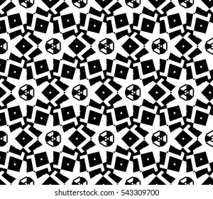 abstract seamless geometries pattern. White in black color. for wallpaper. design page fill. Vector illustration