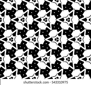 abstract seamless geometries pattern. White in black color. for wallpaper. design page fill. Vector illustration