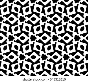 abstract seamless geometries pattern. White in black color. for wallpaper. design page fill. Vector illustration