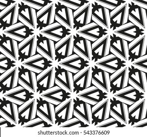 abstract seamless geometries pattern. White in black color. for wallpaper. design page fill. Vector illustration