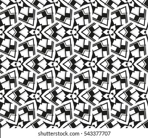 abstract seamless geometries pattern. White in black color. for wallpaper. design page fill. Vector illustration