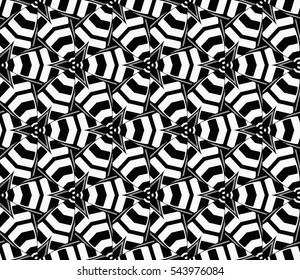 abstract seamless geometries pattern. White in black color. for wallpaper. design page fill. Vector illustration