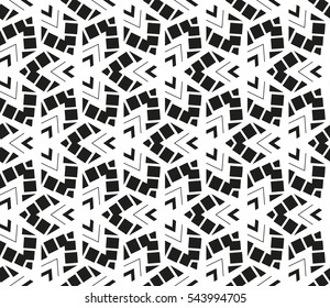 abstract seamless geometries pattern. White in black color. for wallpaper. design page fill. Vector illustration