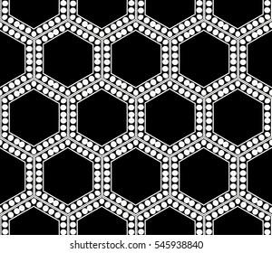 abstract seamless geometries pattern. White in black color. for wallpaper. design page fill. Vector illustration