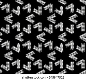 abstract seamless geometries pattern. White in black color. for wallpaper. design page fill. Vector illustration