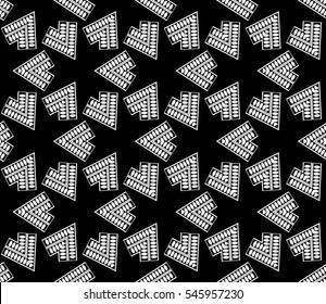 abstract seamless geometries pattern. White in black color. for wallpaper. design page fill. Vector illustration