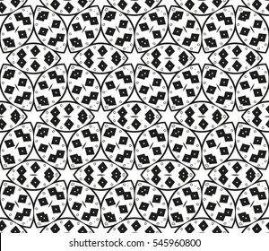 abstract seamless geometries pattern. White in black color. for wallpaper. design page fill. Vector illustration