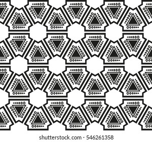 abstract seamless geometries pattern. White in black color. for wallpaper. design page fill. Vector illustration