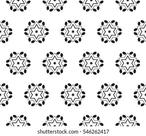 abstract seamless geometries pattern. White in black color. for wallpaper. design page fill. Vector illustration