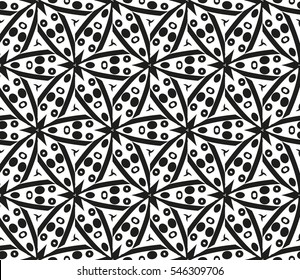 abstract seamless geometries pattern. White in black color. for wallpaper. design page fill. Vector illustration