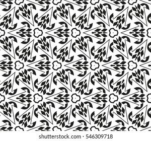 abstract seamless geometries pattern. White in black color. for wallpaper. design page fill. Vector illustration