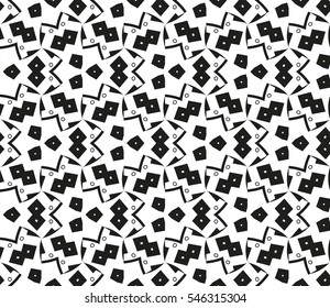 abstract seamless geometries pattern. White in black color. for wallpaper. design page fill. Vector illustration