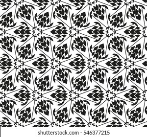abstract seamless geometries pattern. White in black color. for wallpaper. design page fill. Vector illustration