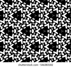 abstract seamless geometries pattern. White in black color. for wallpaper. design page fill. Vector illustration