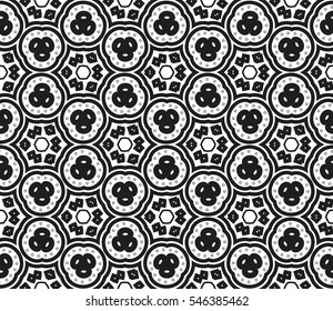 abstract seamless geometries pattern. White in black color. for wallpaper. design page fill. Vector illustration