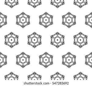 abstract seamless geometries pattern. White in black color. for wallpaper. design page fill. Vector illustration