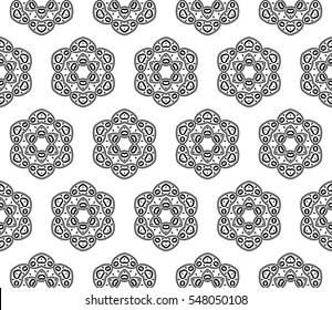 abstract seamless geometries pattern. White in black color. for wallpaper. design page fill. Vector illustration