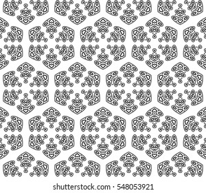 abstract seamless geometries pattern. White in black color. for wallpaper. design page fill. Vector illustration