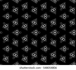 abstract seamless geometries pattern. White in black color. for wallpaper. design page fill. Vector illustration