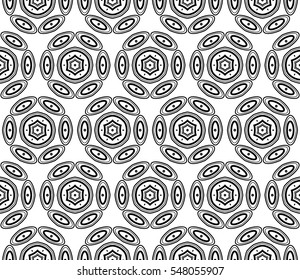 abstract seamless geometries pattern. White in black color. for wallpaper. design page fill. Vector illustration