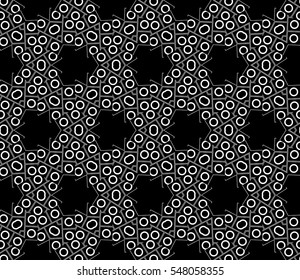 abstract seamless geometries pattern. White in black color. for wallpaper. design page fill. Vector illustration