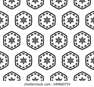 abstract seamless geometries pattern. White in black color. for wallpaper. design page fill. Vector illustration