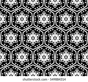 abstract seamless geometries pattern. White in black color. for wallpaper. design page fill. Vector illustration
