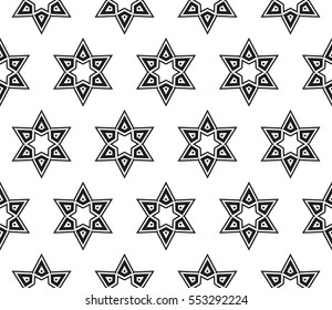 abstract seamless geometries pattern. White in black color. for wallpaper. design page fill. Vector illustration