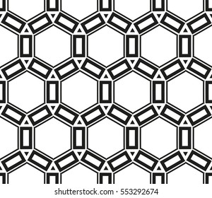 abstract seamless geometries pattern. White in black color. for wallpaper. design page fill. Vector illustration