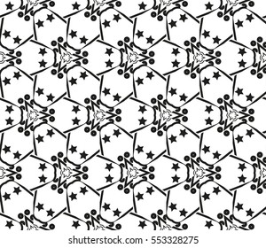 abstract seamless geometries pattern. White in black color. for wallpaper. design page fill. Vector illustration