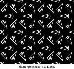 abstract seamless geometries pattern. White in black color. for wallpaper. design page fill. Vector illustration