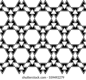 abstract seamless geometries pattern. White in black color. for wallpaper. design page fill. Vector illustration