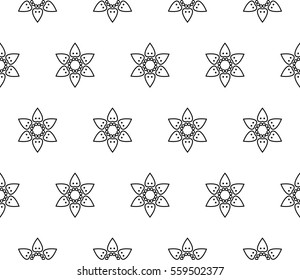 abstract seamless geometries pattern. White in black color. for wallpaper. design page fill. Vector illustration