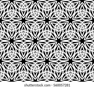 abstract seamless geometries pattern. White in black color. for wallpaper. design page fill. Vector illustration