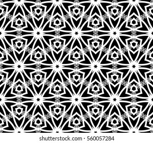 abstract seamless geometries pattern. White in black color. for wallpaper. design page fill. Vector illustration