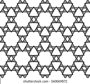 abstract seamless geometries pattern. White in black color. for wallpaper. design page fill. Vector illustration