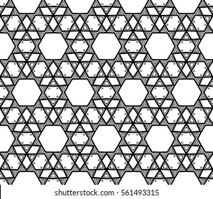 abstract seamless geometries pattern. White in black color. for wallpaper. design page fill. Vector illustration
