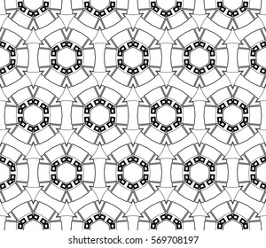 abstract seamless geometries pattern. White in black color. for wallpaper. design page fill. Vector illustration