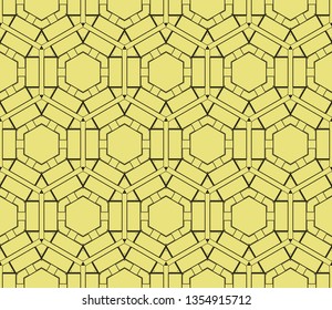 abstract seamless geometries pattern. Yellow color. for wallpaper. design page fill. Vector illustration